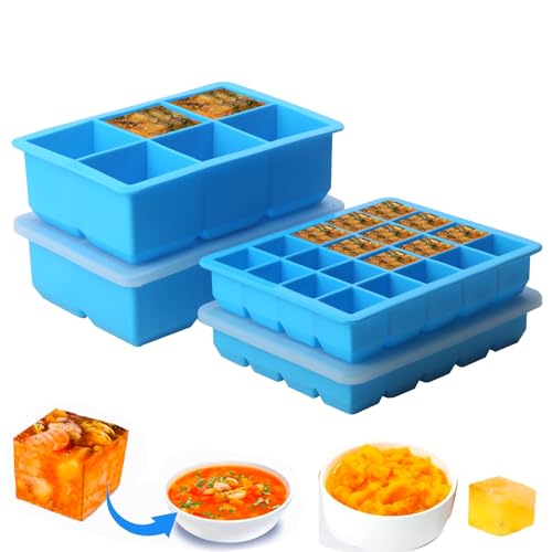 Moldes de silicón para congelador, 4 unidades azules miniatura 1