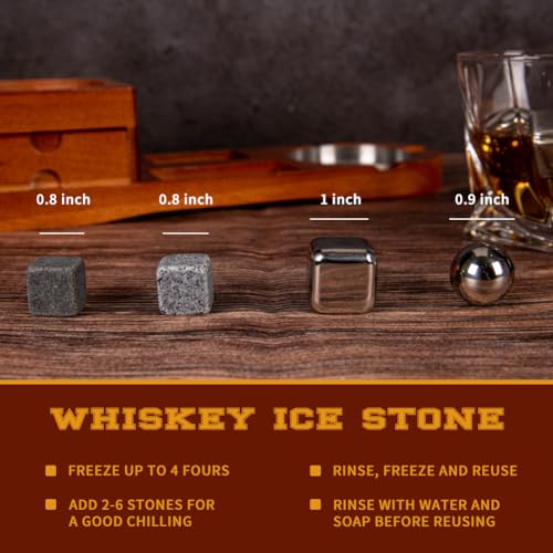 Spxkd Whiskey Stones Gift Set 16 Pcs Whisky Rocks Include Granite Stones And Stainless Steel Ice Cubes Reusable Whiskey Chilling Stones For Scotch And Bourbon Whiskey Gift Set For Men Dad Husband Boyfriend thumb #1