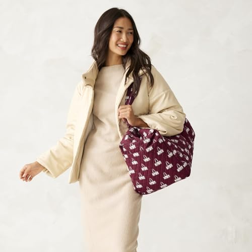 Image of Vera Bradley Women's Large Original Duffel Bag-Premium Cotton Travel, Iconic Paisley Green Jacket, One Size