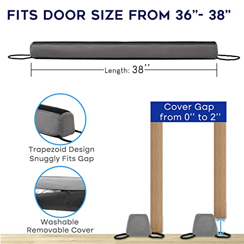 Weighted Door Draft Stopper, 38'' Draft Stopper For Bottom Of Door, Under Door Cold Air, Light, Noise Sound Odor & Dust Blocker Guard For Door Bottom Gap - 2.2Lbs, 38 X4 Inch Long #TOP4