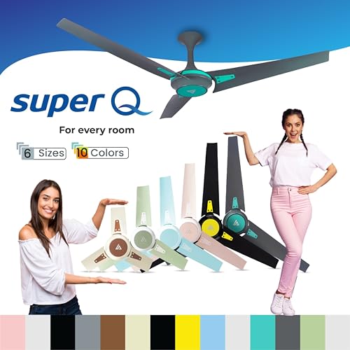 Image of Superfan Super Q 1400 mm (56 Inch) High Flow BLDC Ceiling Fan with Remote | 300 CMM Airflow | 270 CMM @ 30 W | Quiet Energy Efficient Cooling | 5 Year Warranty | Pearl White