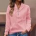 Womens Fall Trendy Hoodies Hooded Sweatshirt Casual Long Sleeve Crewneck Button Up Pullover Solid Color Pleated Tops Pink Medium