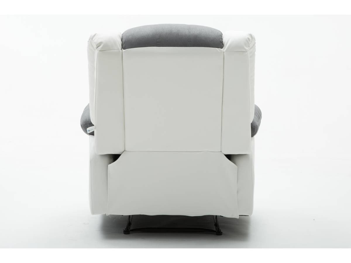 Habitat et Jardin Fauteuil Relax - 85 x 93 x 100 cm - Blanc/Gris Clair