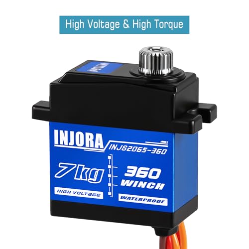 Image of INJORA INJS2065-360 Waterproof 7KG Winch Servo & Tow Truck Crane Kit for 1 /18 TRX4M(Black)