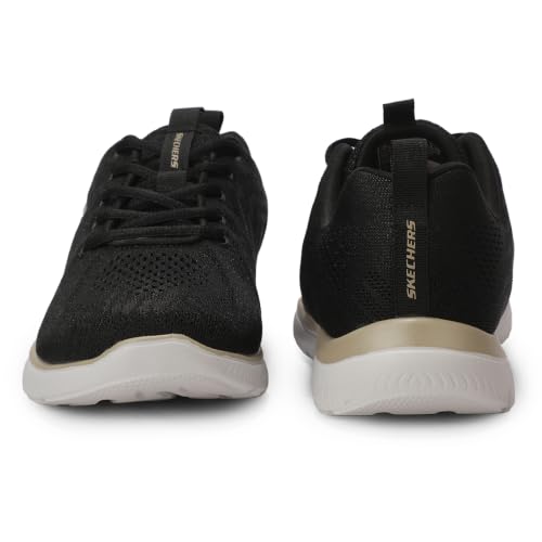 Image of Skechers Womens Summits Black Gold Casual Slip On Shoe