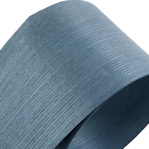 Hoja de chapa de madera maciza de fresno teñida azul de 0,25 mm de grosor, 2,5 x 0,14 m, perfecta para decoración del hogar, pared, puerta de armario, muebles, altavoces y proyectos de decoración de