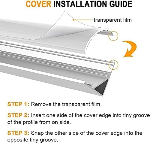 Chesbung 20 Pack 1Meter/3.3ft U-Shape Led Aluminum Channel, Led Aluminum Profile with Cover. LED Channels and Diffusers with End Caps and Mounting Clips (20pack-1m-V)