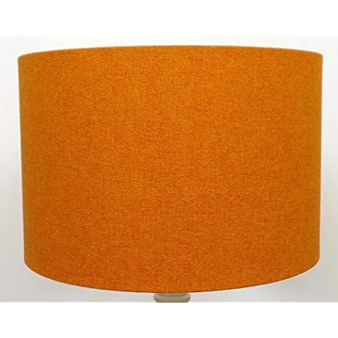 MIRA Brushed Linen Style Drum LAMPSHADE Ceiling Pendant OR Table LAMP Burnt Orange / Mustard Yellow / Lime / Damson Purple (Burnt Orange, 16''(40cm)) Cover