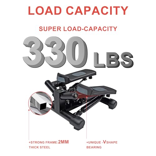 Image of Exercise Stepper with Resistance Bands & Digital Monitor Stair Exercise,Twist Mini Steppers with Max 330LBS Loading Bearing Portable Home Exercise Equipment