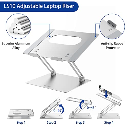 image for BESIGN LS10 Aluminum Laptop Stand, Ergonomic Adjustable Notebook Stand