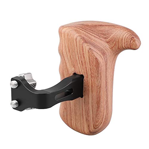 Image of CAMVATE Wooden Handgrip with 1 /4 inch Thumbscrew Connection for Camera Cage Rig (Right Hand)
