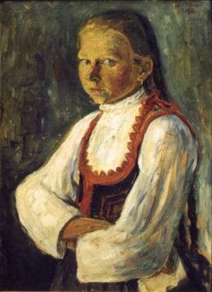 Peinture à l'huile Szekler Girl 1913 Istvan Nagy une œuvre chargée d'histoire et d'émotion