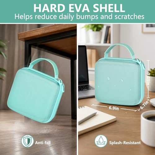 Image of Hard Travel Router Case Compatible with GL.iNet Slate 7 for GL-BE3600 /GL-MT3600BE / /SFT1200 /MT3000 /AXT1800 /A1300, Portable Router Storage Box with Mesh Pocket for Accessories, Mint Green (Case Only)