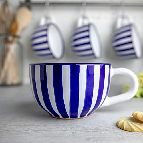 Taza cerámica artesanal azul marino 17.5oz 500ml miniatura 2