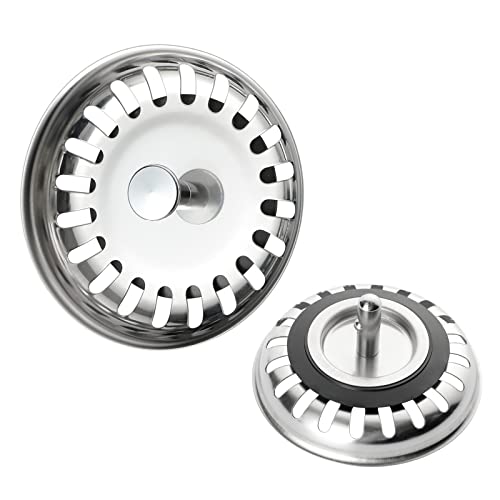 WINDALY Fregadero de Cocina Colador Enchufe Tapón de Fregadero Filtro, Ø 79mm Acero Inoxidable Colador para Fregadero de Cocina(2 Pieza) Cover
