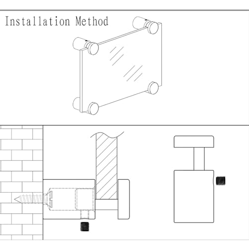 INCREWAY Abstandshalter für Schilder, 4 Stück, Werbe-Clips, Aluminiumlegierung, Wandabstandshalterung, Glashalter für Schilder