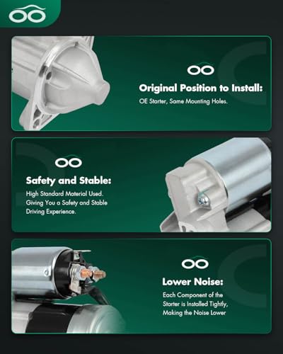 Image of SCITOO Starter Motor fit for Hyundai for Santa Fe 2.4L 2001-2004,for Hyundai for Sonata 2.4L 1999-2005,for Kia for Optima 2.4L 2001-2006 Replacement Starter 17761