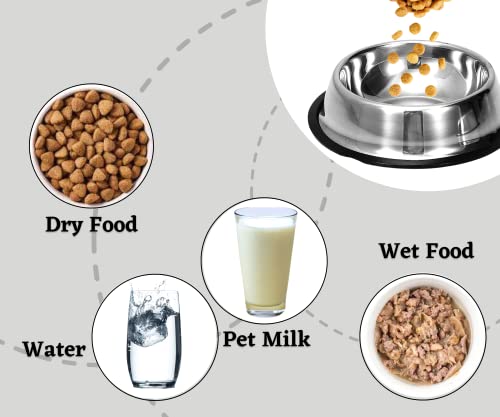 Foodie-Puppies-Stainless-Steel-Bowl-for-Puppies-Kittens-Rabbits-and-More-700ml-Medium-Silver-I-Non-Skid-Rubber-Bottom-FoodWater-Bowl-I-Non-Toxic-100-Safe-for-Pets