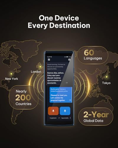 Image of iFLYTEK AI Language Translator Device - 2-Year Free Global Data & Real-Time Voice Translation Device, HIPAA-Compliant, 60 Languages & 18 Offline Packs for Business and Travel, Blue