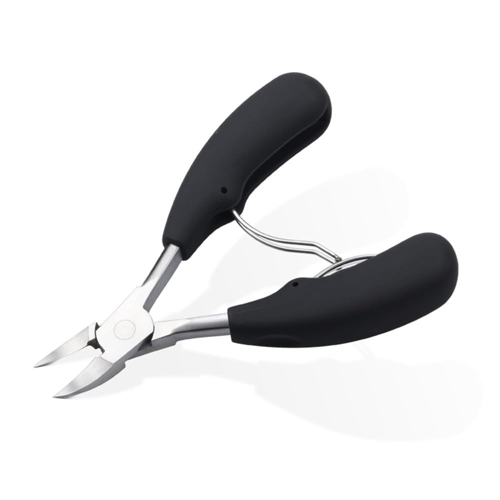 Brainbow Professionelle Nagelschere, Nagelhautschere, scharf, gebogen, Nagelknipser, Zange, Maniküre-/Pediküre-Nagelpflegewerkzeug, Schwarz