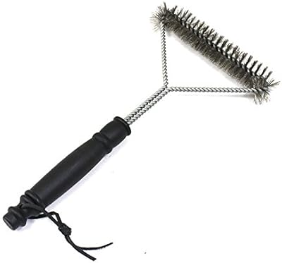 LUPO Heavy Duty BBQ Grill Brush - 12 Inch Brush, Stainless Steel Bristles, Easy Clean, Convenient Storage Loop, High Grip Handle