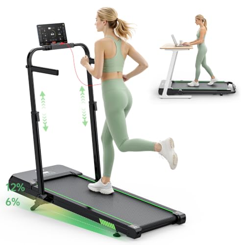 Image of AKLUER Walking Pad Treadmill with 12% Auto Incline Adjustable Handlebar