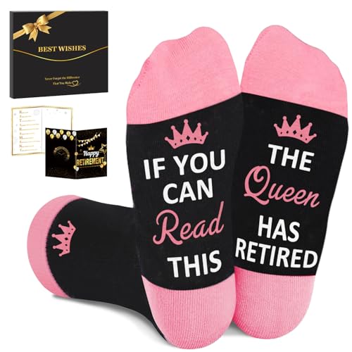 Juesly Retirement Gifts for Women, Funny Socks Retirement Gifts Box Ready for Present