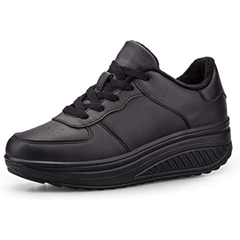 WYSBAOSHU Women's platform casual shoes running trainers Black Size: 8 UK Cover