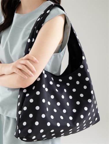 Bolso Tote de lunares para mujer, grande y slouchy miniatura 6