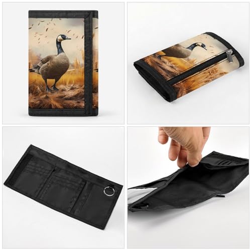 Goose Tri-fold Wallet Slim Money Clip Credit Card Holder Wallets for Men Gift 5