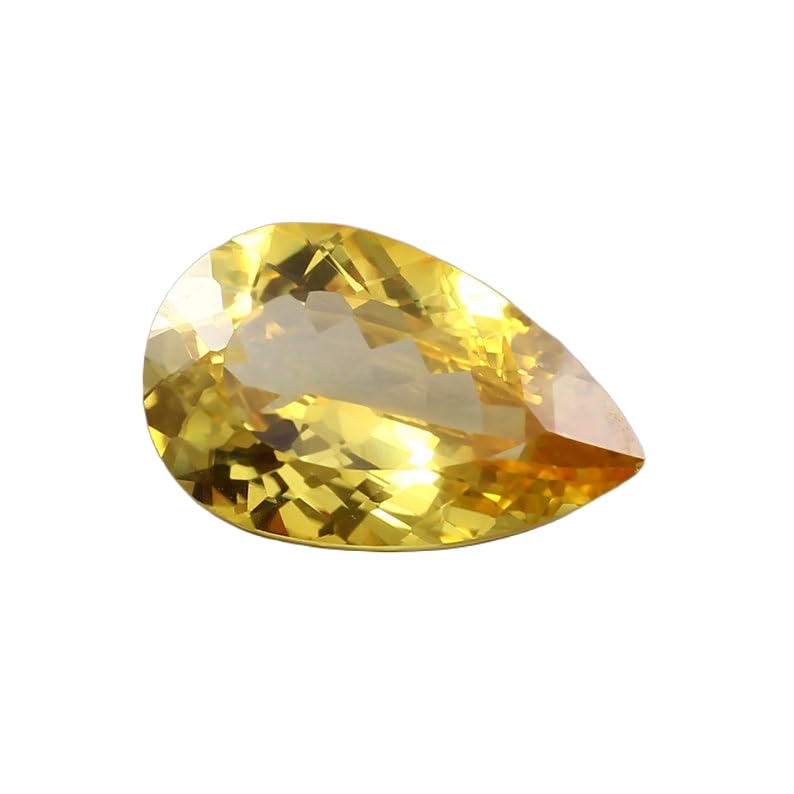 Saphir jaune 18x10mm en poire à facettes, une gemme haut de gamme
