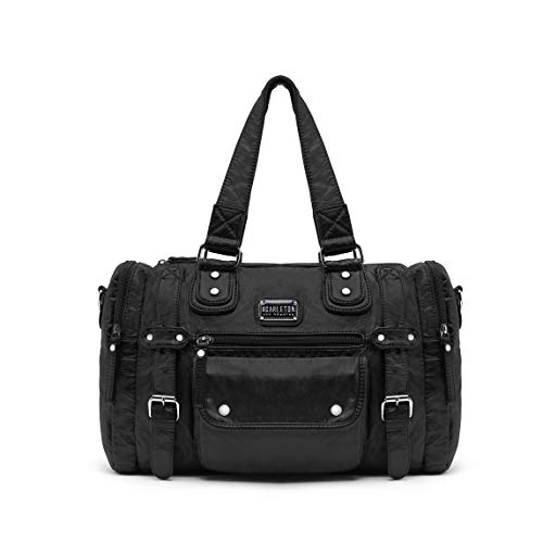 Scarleton Satchel Handbag for Women, Shoulder Bag, Purses for women, Multi pocket handbag, Ultra Soft Washed Vegan Leather Crossbody Bag, H1485