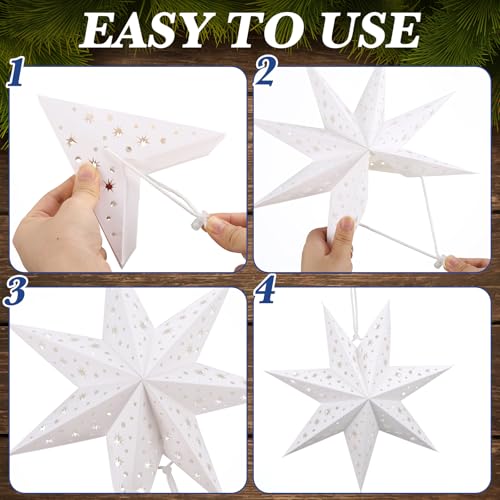 Image of Watersay 6 Pack Snowflake Christmas Paper Lantern with Lights