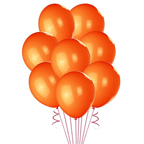 Lokman 12 Inch Orange Balloons Easter Day Mother's Day Balloons Birthday Wedding Baby Shower Party Balloons, 100 Piece (Orange) #TOP5
