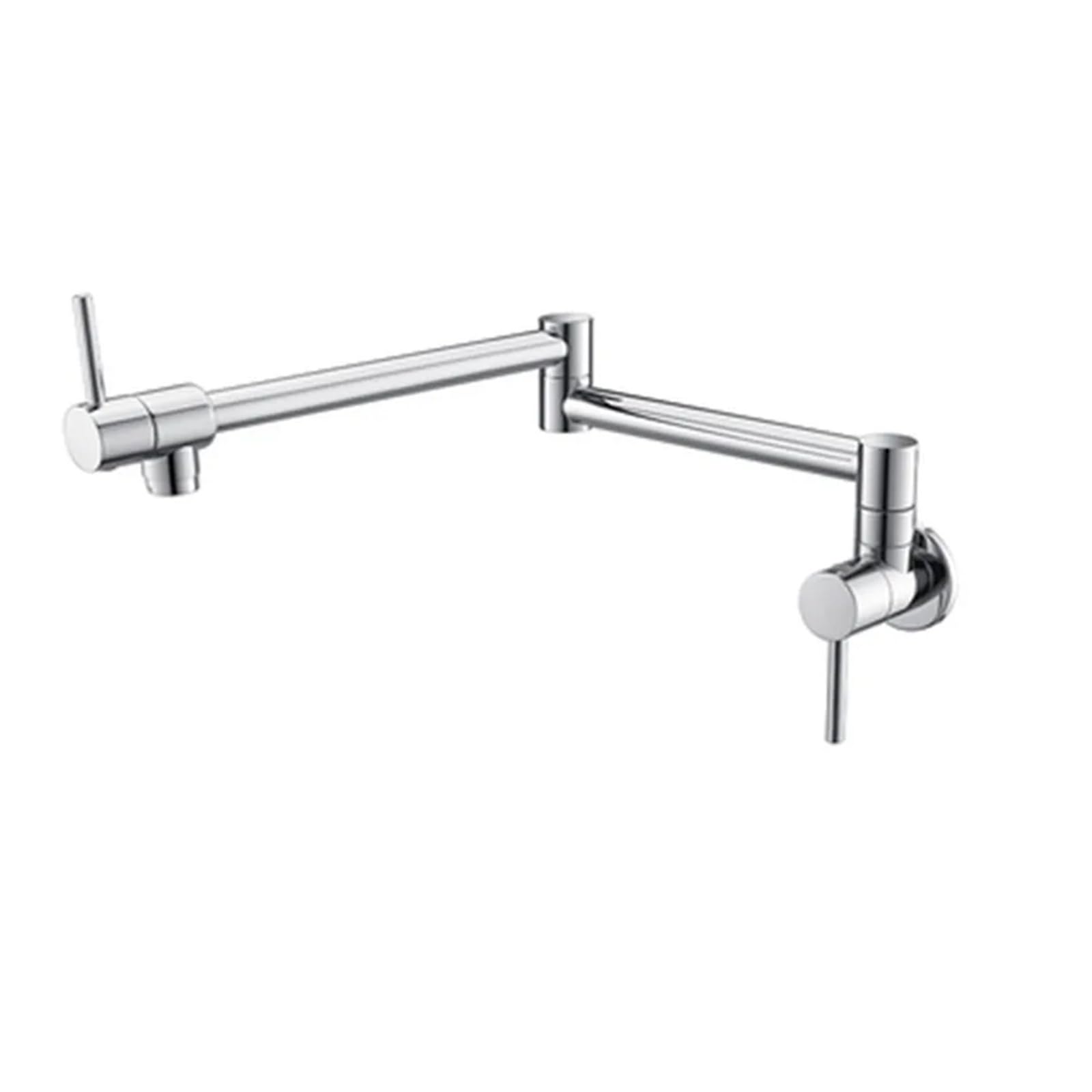ZQFHSX Wall Mounted Kitchen Faucet Foldable Stove Single Cold Hole Rose Sink Stretchable Tap for Most Scenarios(Grey)