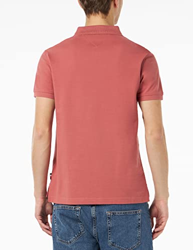 Tommy Hilfiger Hombre Polo de Manga Corta Slim Fit con Cremallera, Rojo (Dockside Red), L