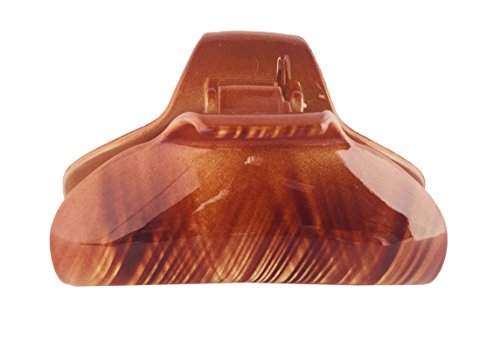 Parcelona-French-Fat-Captain-Beige-Wave-Medium-2-34-Covered-Spring-Celluloid-Jaw-Hair-Claw-Clip Parcelona French Elegant Beige Wave Medium 2 3/4" Covered Spring Celluloid Acetate Jaw Hair Claw Clip Non Slip Women Hair Accessories, Made in France