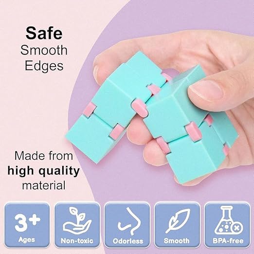 Infinity Cube Sensory Fidget Toy, Fidgeting Game for Adults, Cool Mini Gadget for Stress and Anxiety Relief and Kill Time, Unique Idea that is Light on The Fingers and Hands 4