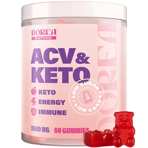 ACV Keto Gummies 1500 mg - Natural Apple Cider Vinegar Gummies for Energy, Appetite Suppression & Detox Cleanse - Low Carbs Low Sugar Keto ACV Gummies for Women & Men - 60 psc
