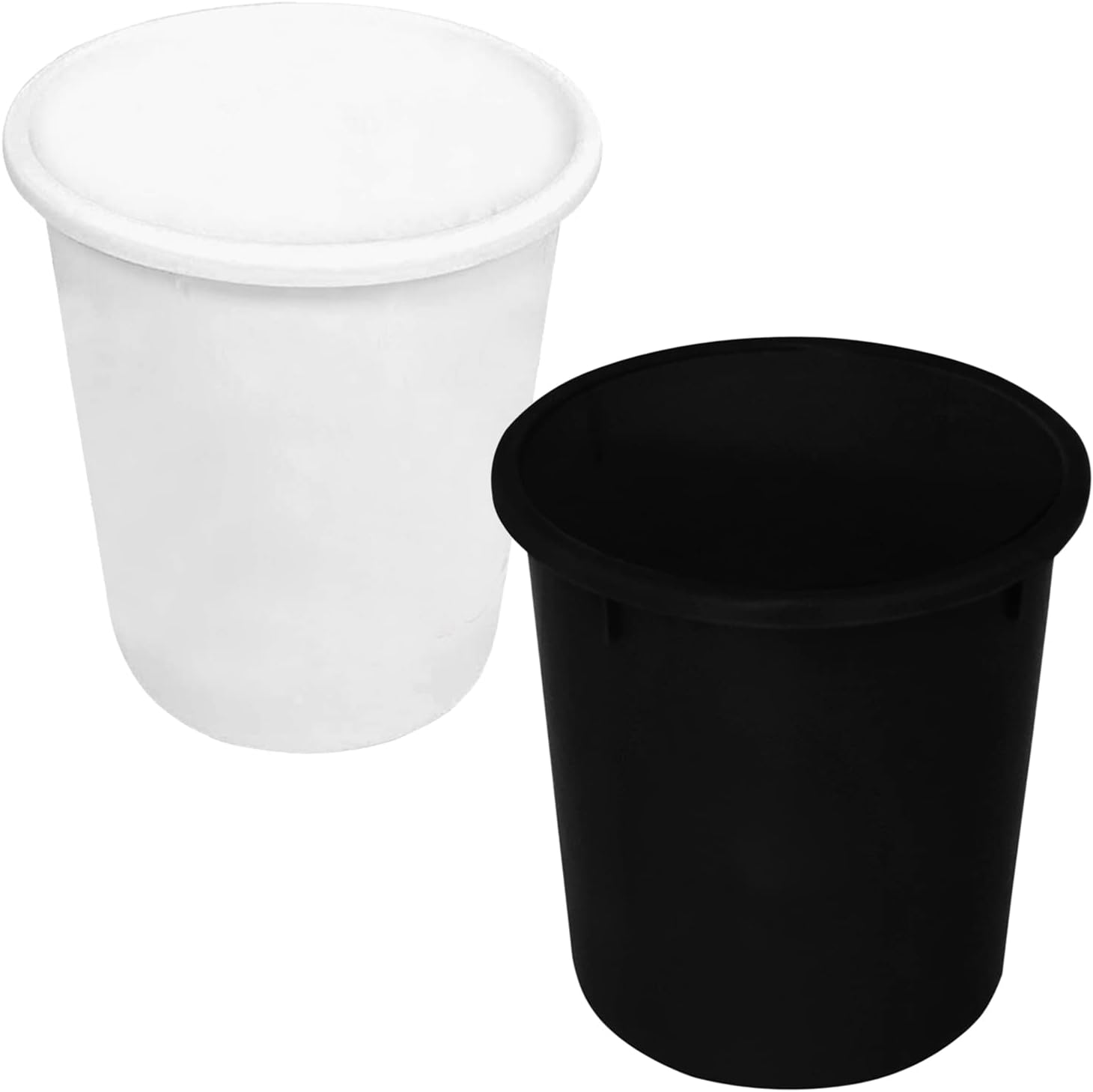 Kuber Industries Plastic Open Plastic Dustbin Without Lid|Garbage Bin For Home, Kitchen, Office, 5Ltr.- Pack of 2 (Black & White)-47KM01069