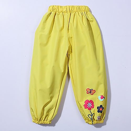 Betadog Kids Joggers with Pockets & Drawstring Warm Trousers Kids Unisex Soft Brushed Fleece Pants (Yellow, 2-3 Years)3