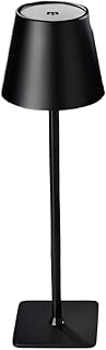 Table Lamp, Rechargeable Table Lamp, Small Desk Lamp, 3 Color Stepless Dimming, LED Table Lamp for Restaurant, Bedroom, Outdoor Camping, Coffee Shop, Night Light, Rechargeable(Black)