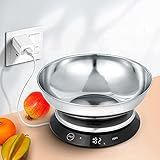 Druck-Start-Funktion: Drücken Sie die Waagenoberfläche, um die Waage aufzuwecken. Es gibt keine Ein- und Aus-Taste, drücken Sie einfach die Waage leicht, um sie einzuschalten. Die Waage schaltet sich automatisch nach 5 Minuten aus, wenn sie nicht benutzt wird.