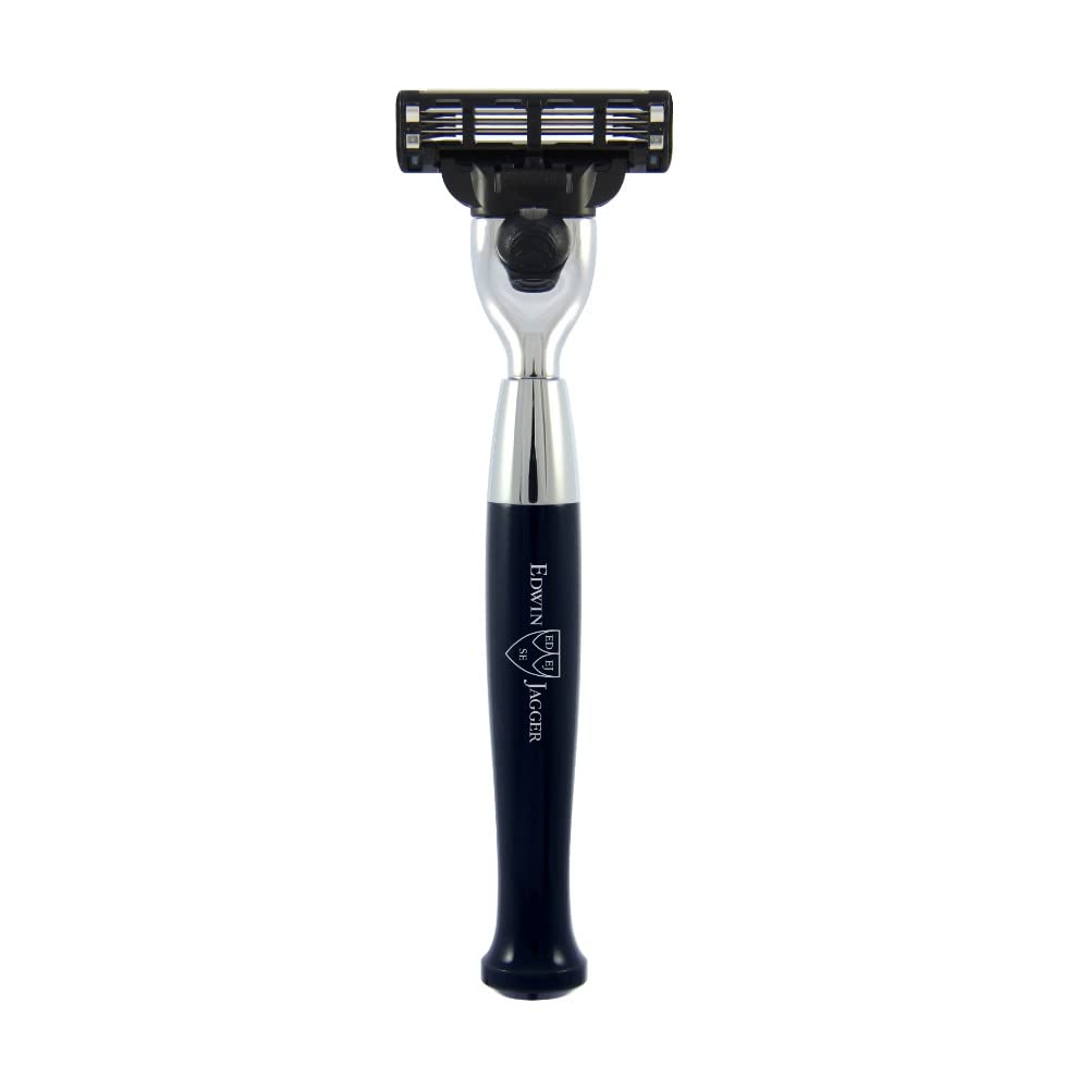 Edwin Jagger Diffusion Series Handle Compatible With the Gillette Mach3 Chrome Plated Razor (Black)