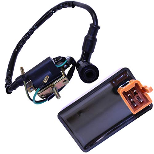 GLENPARTS Ignition Coil & 5pin CDI Box for Kazuma AIM-EX Meerkat 50 Falcon