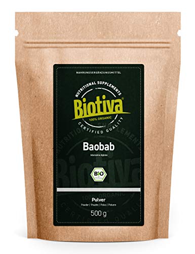 Baobab Pulver Bio (500g) - Biobaobab in Premium Bio-Qualität - Apothekerbaum - Affenbrotbaum - Affenbrotbäume -Adansonia - Kontrolliert und abgefüllt in Deutschland (DE-ÖKO-005)