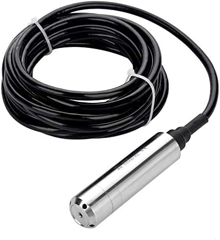 DC 24V 4-20mA Water Level Sensor Detector,Stainless Steel Throw-in Type Liquid Water Tank Level Indicator,Input Liquid Level Transmitter for Digital Display,PLC, Inverter,Recorder,0-5m Range Depth