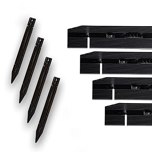 Dreamscape PermLine Aluminum Landscape Edging - 15 Strips, 8ft Each (120 Ft Total), Black Duraflex Professional Quality Landscaping Border, Aluminum Divider for Lawn, Garden, Flowerbed