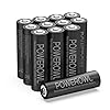 POWEROWL Solar Rechargeable AA Batteries 2800mAh, Wide Temperature Range Battery, Excellent Performance for Solar Garden…