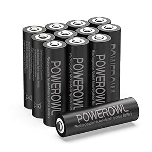 POWEROWL Solar Rechargeable AA Batteries 2800mAh, Wide Temperature Range Battery, Excellent Performance for Solar Garden…